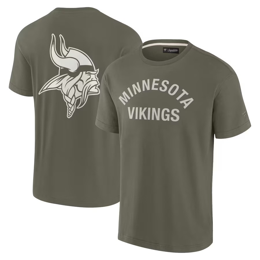 Men's Minnesota Vikings Olive Elements Super Soft T-Shirt - Click Image to Close